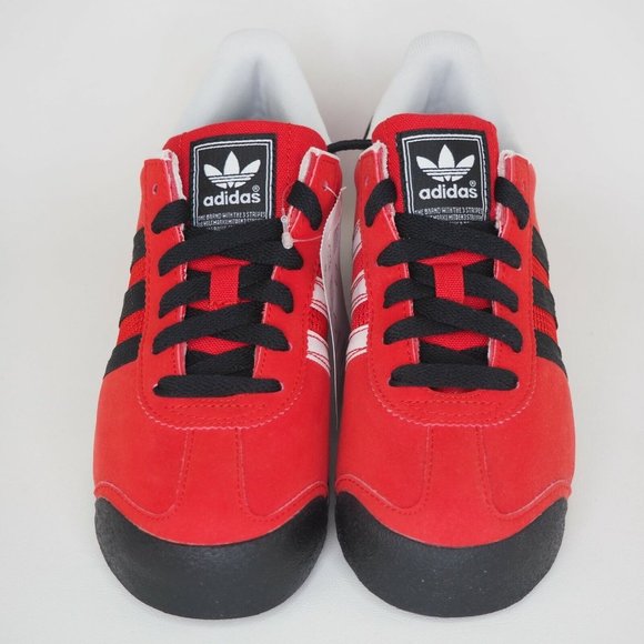 Adidas Samoa J Boys Shoes Red Sneakers Originals Leather C75421 Vintage - Picture 4 of 12